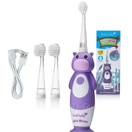 Brush Baby Wild Ones Sonic Toothbrush For Children 0-10 Hippo