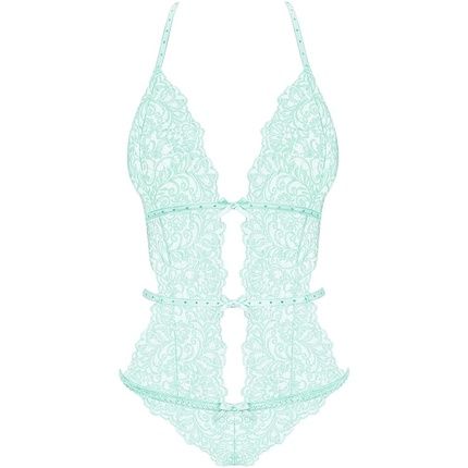 Obsessive Dame Teddy Body Sensual Lace Bow Delicanta S-M Light Green - Image 3
