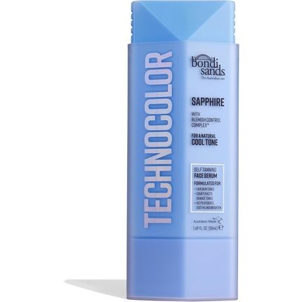 Bondi Sands Technocolor Sapphire Self-Tanning Face Serum Easy Application Streak Free Fake Tan Enriched With Vitamin C & Chamomile 50Ml