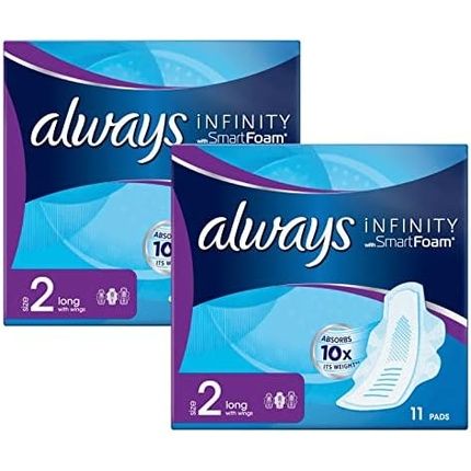 Always Infinity Long Sanitary Towels With Wings 11 Per Pack