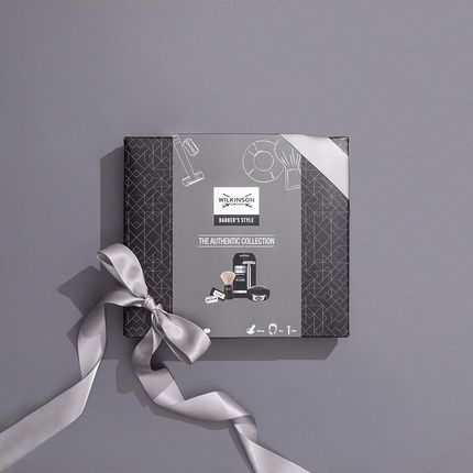 Wilkinson Sword Barber'S Style For Men Authentic Collection Double Edge Razor With 5 Blades Shave Brush And Soap Bowl