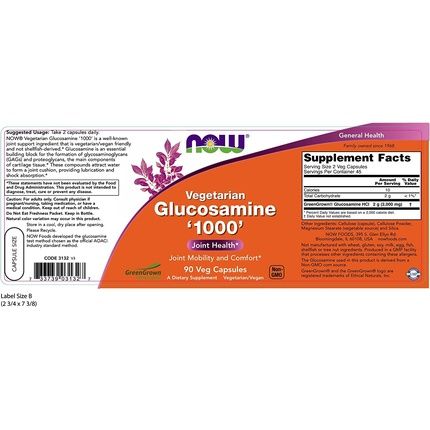 Now Foods Veg Gluco Hci 1000Mg 90 Capsules