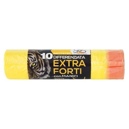 Trash Bags 70X110 Yellow With Handles - Pack Of 10