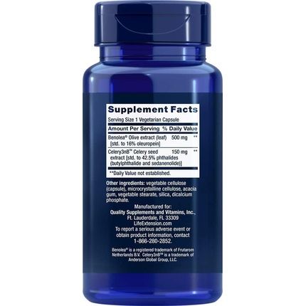 Advanced Olive Leaf Vascular Support With Celery Seed Extract 60 Vegetarian Capsules