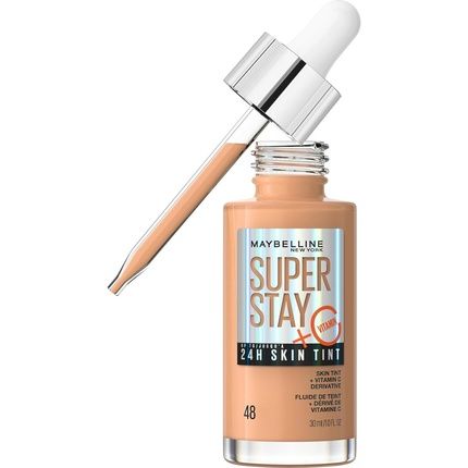 Maybelline Super Stay Skin Tint Foundation With Vitamin C Long-Lasting Up To 24H Vegan Formula Shade 48 30Ml