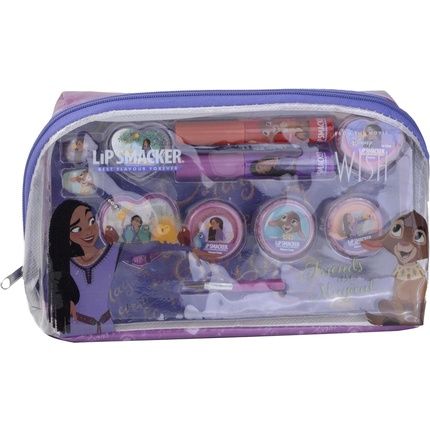 Lip Smacker Wish Essential Makeup Bag Disney Wish-Inspired Kids Make-Up Bag With Lip Glosses Shimmer Creams Accessories And Applicators Disney Princess Gifts For Endless Creativity