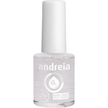 Andreia Halal Breathable Nail Polish Base Coat Glossy Vegan And Cruelty-Free 10.5Ml