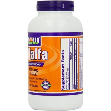 Now Foods Alfalfa 650 Mg - 500 Tabs 2 Pack - Image 3