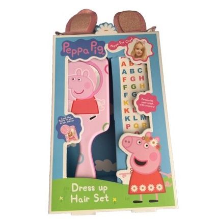 Peppa Pig Dress Up Hair Set Hairbrush Mirror Hair Clips Stickers Age 3+