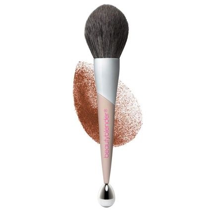 Beautyblender Big Boss Double-Sided Powder Brush For Setting Powder, Pressed Powder, Bronzer, And More With Cooling Anti-Puff Face Roller For Soothing Skin