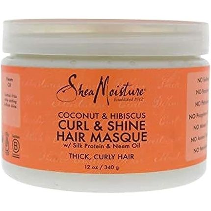 Shea Moisture Coconut And Hibiscus Curl And Shine Hair Masque 12Oz