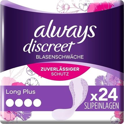 Always Discreet Incontinence Liners Long Plus 24 Pads For Women