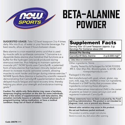 Now Beta-Alanine 500G