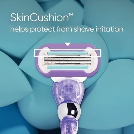 Gillette Venus Deluxe Smooth Swirl Razor Blades For Women 3 Razor Blade Refills Lubrastrip With Vitamin E Skincushion Helps Protect From Shave Irritation - Pack Of 3 - Image 3