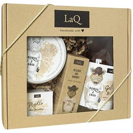 Laq Wild Gel Set 500Ml With Scrub, Soap, And Beard Oil