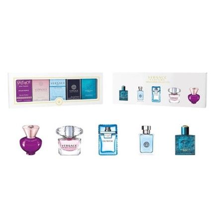 Versace 5Ml Set: Dylan Purple Eau De Parfum, Bright Crystal Eau De Toilette, Eau Fraiche Eau De Toilette, Pour Homme Eau De Toilette, Eros Eau De Toilette