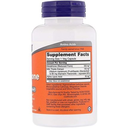 Glutathione Capsules 60 Count 500Mg