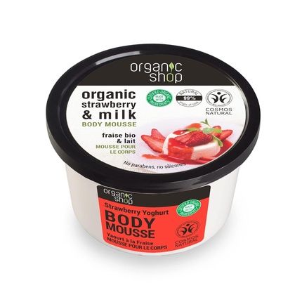Organic Shop Body Mousse Strawberry Yoghurt Organic Strawberry & Milk 250Ml