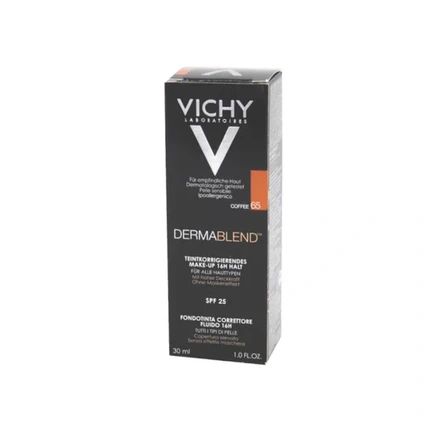 Vichy Dermablend Fluid Foundation Concealer 65 Coffee Spf 25 30 Milliliters