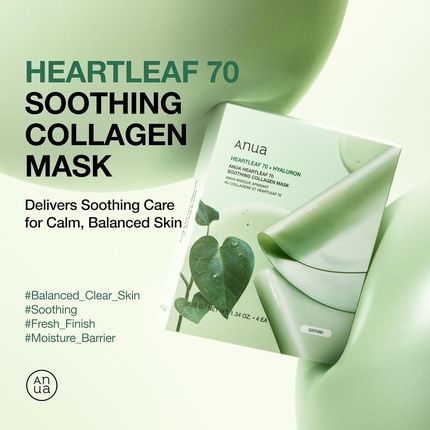 Anua Heartleaf 70 Soothing Collagen Mask Overnight Face Mask For Glass Skin