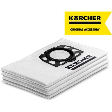 Karcher Original Vlies Filter Bag Kfi 357 4 Pack - 3 Layers, Extremely Tear-Resistant And Robust, Fits Karcher Wet/Dry Vacuums And Carpet Cleaners, Article Number: 2.863-314.0