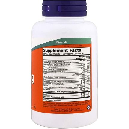 Now Foods Cal-Mag Calcium Magnesium B-Complex Vitamin-C 100 Tablets