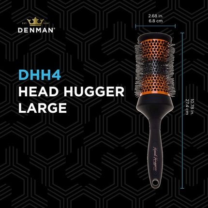 Denman Large Thermo Ceramic Hourglass Hot Curl Brush Dhh4H For Blow-Drying, Straightening, Defined Curls, Volume & Root-Lift - Orange