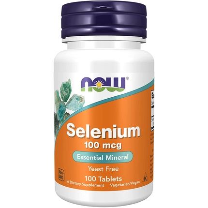 Now Selenium L-Selenomethionine Essential Mineral 100Mcg 100 Tablets