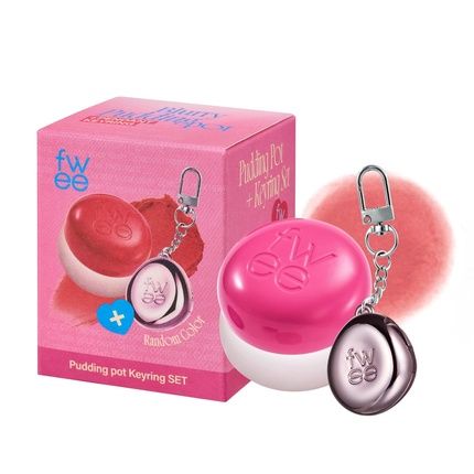 Fwee Blurry Pudding Pot Keychain Set - Airbrushed Blush & Buildable Lip