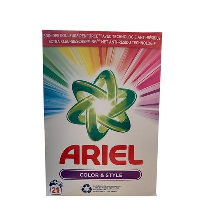 Ariel Powder Color & Style 21 Wash Loads 1260G Protects Colors & Fabrics