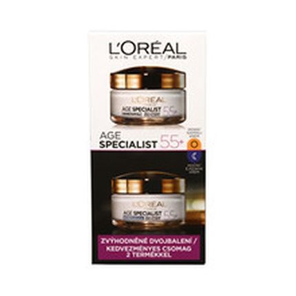 L'Oral Paris Antiwrinkle Cosmetic Set Age Specialist 55 Set Of Day And Night Antiwrinkle 2 X 50 Ml
