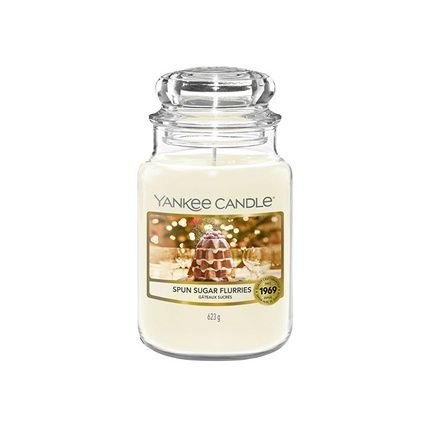Yankee Candle Scented Candle | Spun Sugar Flurries Large Scented Jar Candle | Snow