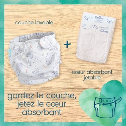Pampers Harmony Hybrid Trial Pack 1 Washable Diaper + 15 Disposable Topsheets - Image 3