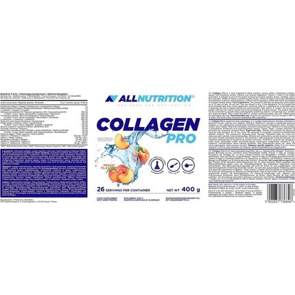 Allnutrition كولاجين برو الكركم Msm شوندرويتين حمض الهيالورونيك مستخلص الزنجبيل الكركمين مكمل غذائي 400 جرام خوخ