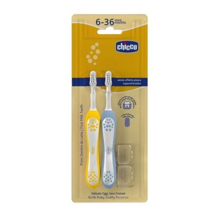 Chicco Indigo Toothbrush For 6-36 Months - Pack Of 2