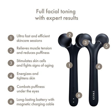 Geske Smartappguidedtm Sonic Facial Roller 4 In 1 Device For Face