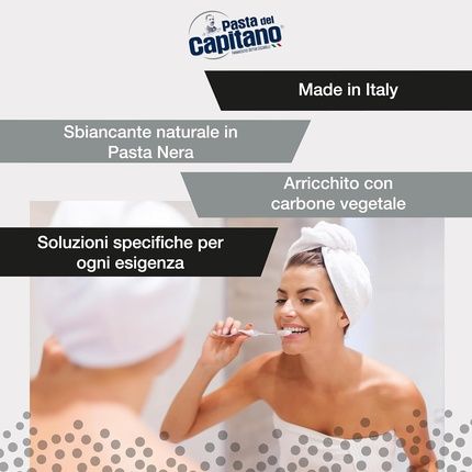 Pasta Del Capitano Organic Activated Charcoal Toothpaste 75Ml - Made In Italy - Image 3