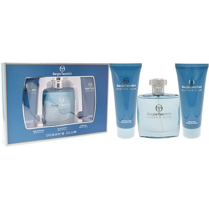Sergio Tacchini Ocean Club Gift Set Eau De Toilette 100Ml Shower Gel 100Ml Aftershave Balm 100Ml - Image 3