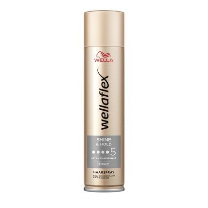 Wellaflex Shine & Hold Hairspray For Women - Up To 48 Hours Ultra Strong Hold