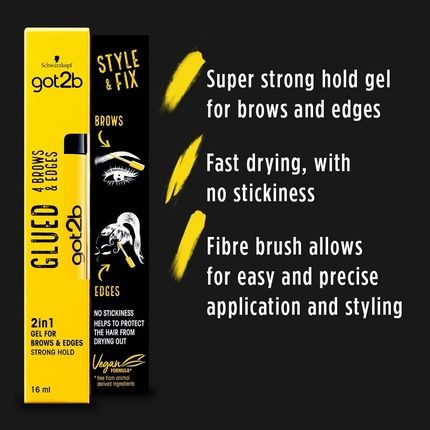 Schwarzkopf Got2B Glued For Brows & Edges 2 In 1 Wand Gel 16Ml - Image 3