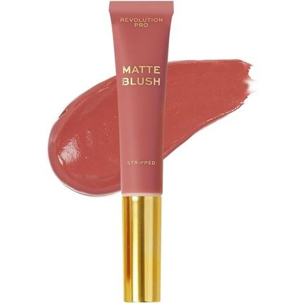 Revolution Pro Iconic Matte Cream Blush Wand Stripped Pink Lightweight Formula Buildable Blendable Soft-Focus Matte Effect Easy-To-Use Applicator 15Ml