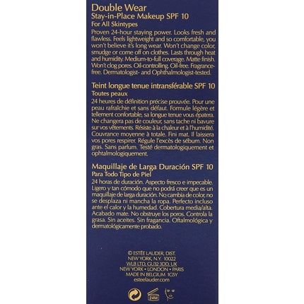 Estee Lauder Double Wear Fluid Stay In Place Makeup 4N2 Spiced Sand - Image 3