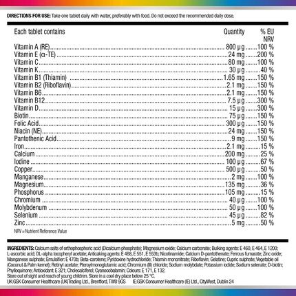 Centrum Men 50+ Multivitamin & Mineral Tablets With 24 Essential Nutrients Including Vitamin D 30 Tablets