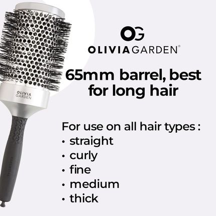 Olivia Garden Essential Blowout Classic Silver Hairbrush 65 - Image 3