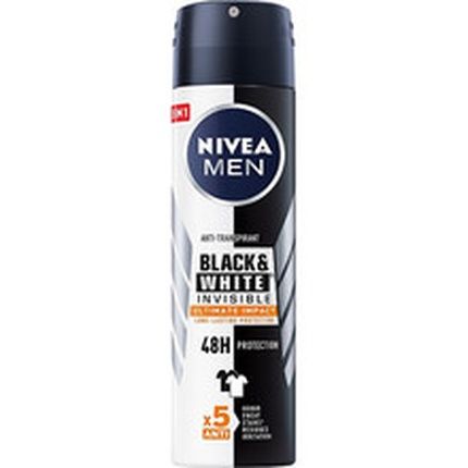 Nivea Men Invisible Black & White Ultimate Impact Antiperspirant Spray 150 Ml