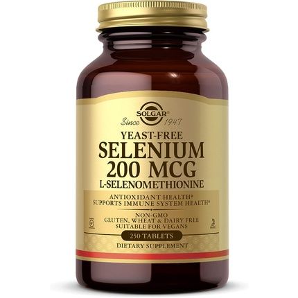 Solgar Selenium 200G Yeast Free Healthy Hair & Nails Supports The Metabolism Vital Mineral 250 Tablets