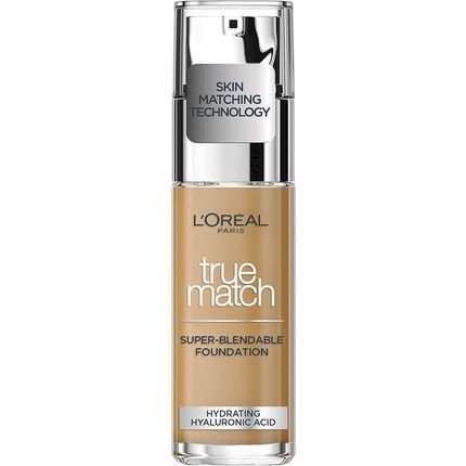 L'Oreal Paris True Match Liquid Foundation Skincare Infused With Hyaluronic Acid Spf 17 6.5W Golden Toffee 30Ml