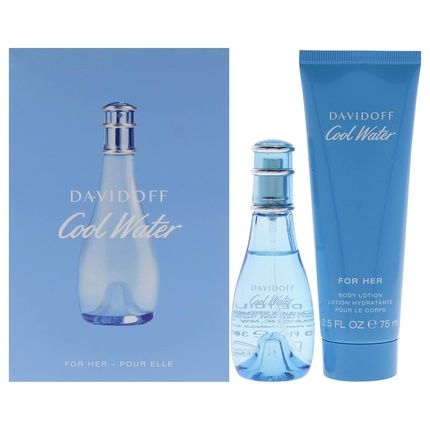 Davidoff Cool Water 1Oz Edt Spray 2.5Oz Body Lotion Women