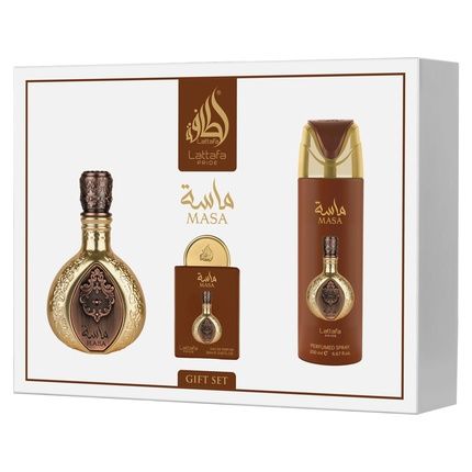 Lattafa Pride Masa Giftset Eau De Parfum 100Ml + 20Ml + Deodorant 200Ml Unisex Fragnance
