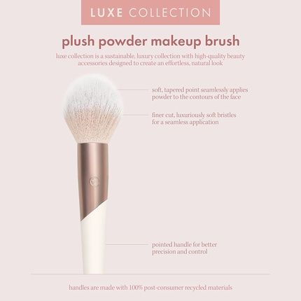 Ecotools Luxe Plush Foundation & Bronzer Blush Brush For Powder Makeup - Environmentally Friendly, Pink, Luxurious And Glamorous - Image 3